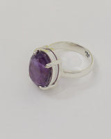 Brazilian Amethyst Sterling Silver Ring – Violet Wisdom | Size 6
