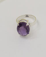Brazilian Amethyst Sterling Silver Ring – Violet Wisdom | Size 6