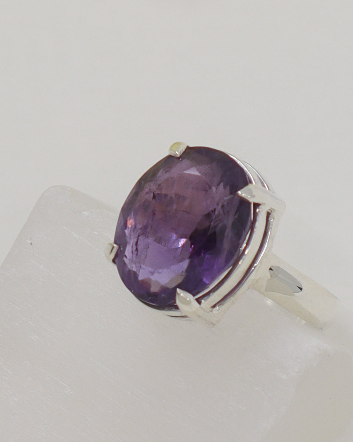 Brazilian Amethyst Sterling Silver Ring – Violet Wisdom | Size 6
