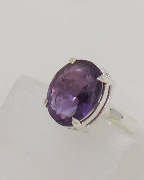 Brazilian Amethyst Sterling Silver Ring – Violet Wisdom | Size 6