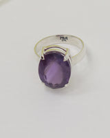 Brazilian Amethyst Sterling Silver Ring – Violet Sanctuary | Size 7