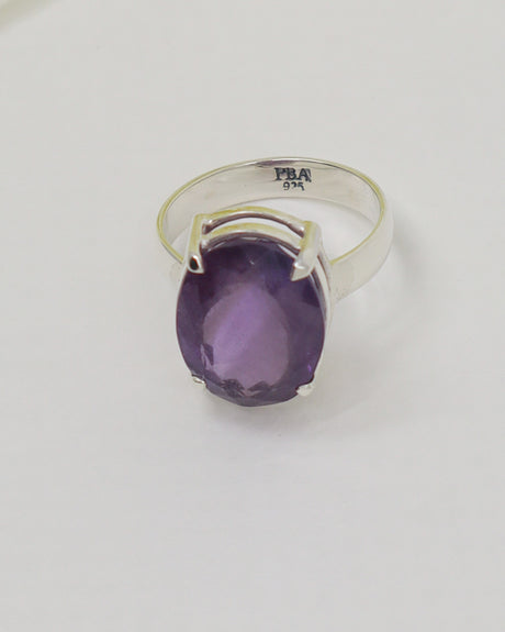 Brazilian Amethyst Sterling Silver Ring – Violet Sanctuary | Size 7