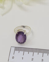 Brazilian Amethyst Sterling Silver Ring – Violet Sanctuary | Size 7