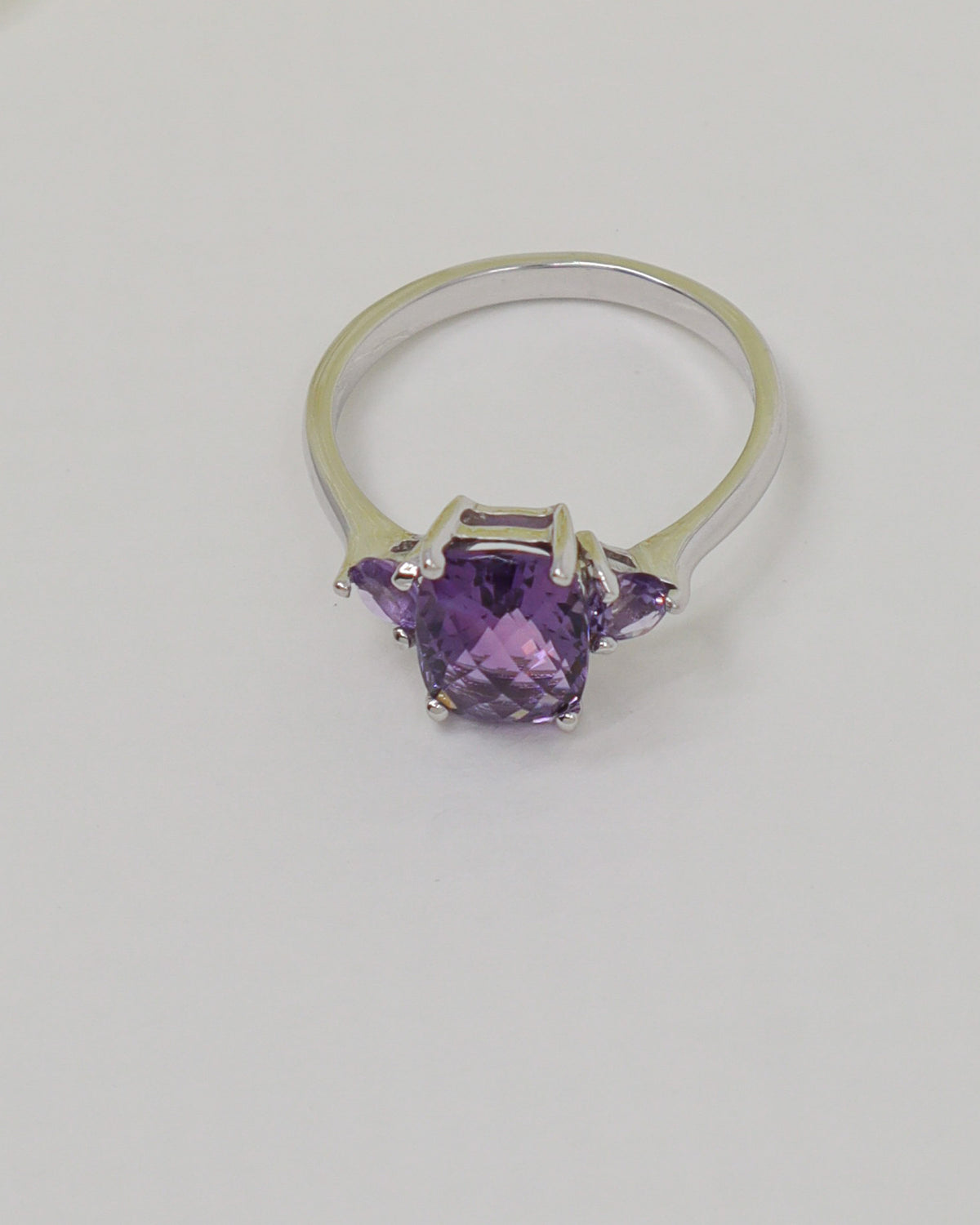 Brazilian Amethyst Sterling Silver Ring – Violet Guardians | Size 8