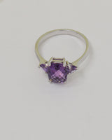 Brazilian Amethyst Sterling Silver Ring – Violet Guardians | Size 8