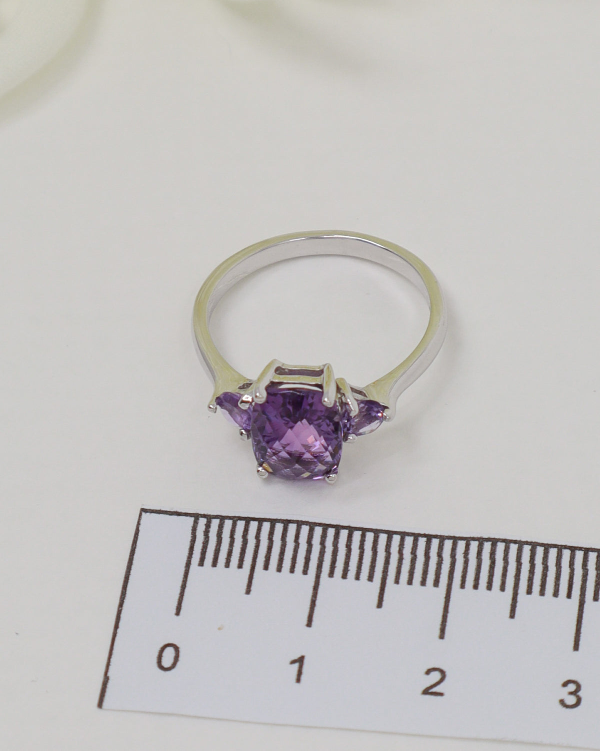 Brazilian Amethyst Sterling Silver Ring – Violet Guardians | Size 8