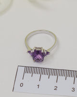 Brazilian Amethyst Sterling Silver Ring – Violet Guardians | Size 8