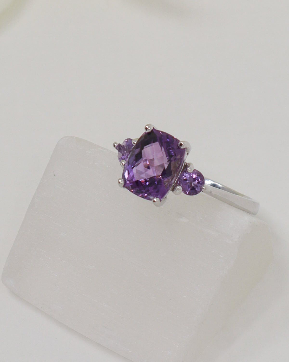Brazilian Amethyst Sterling Silver Ring – Violet Guardians | Size 8