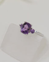 Brazilian Amethyst Sterling Silver Ring – Violet Guardians | Size 8