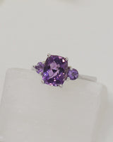 Brazilian Amethyst Sterling Silver Ring – Violet Guardians | Size 8