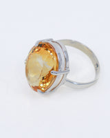 Brazilian Citrine Sterling Silver Ring Size 9 | Abundance & Success