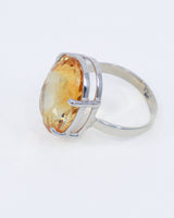 Brazilian Citrine Sterling Silver Ring Size 9 | Abundance & Success