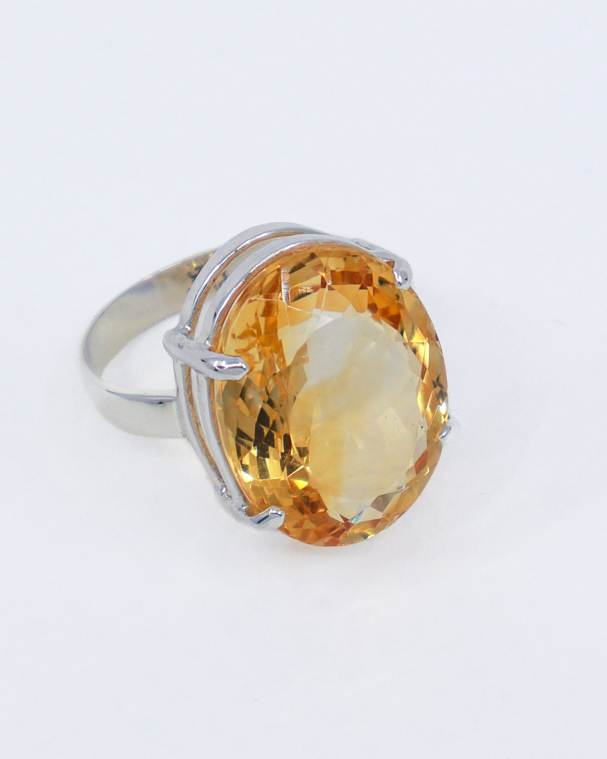 Brazilian Citrine Sterling Silver Ring Size 9 | Abundance & Success