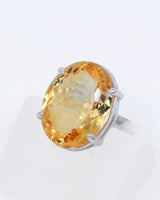 Brazilian Citrine Sterling Silver Ring Size 9 | Abundance & Success