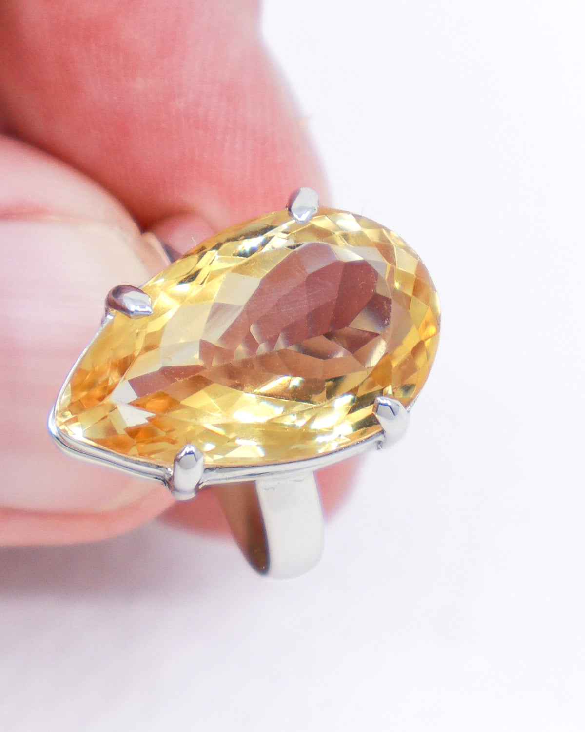 Brazilian Citrine “Solar Empress” Sterling Silver Ring – Size 9
