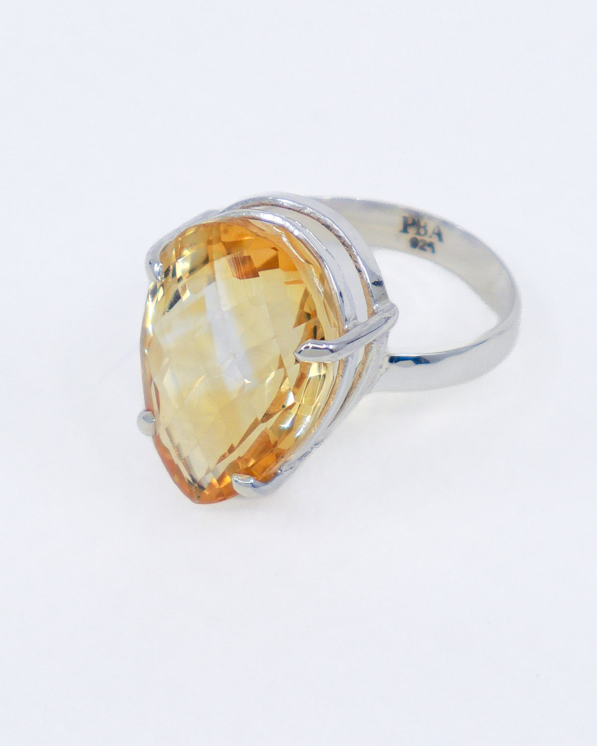 Brazilian Citrine Golden Oracle Sterling Silver Ring – Size 8