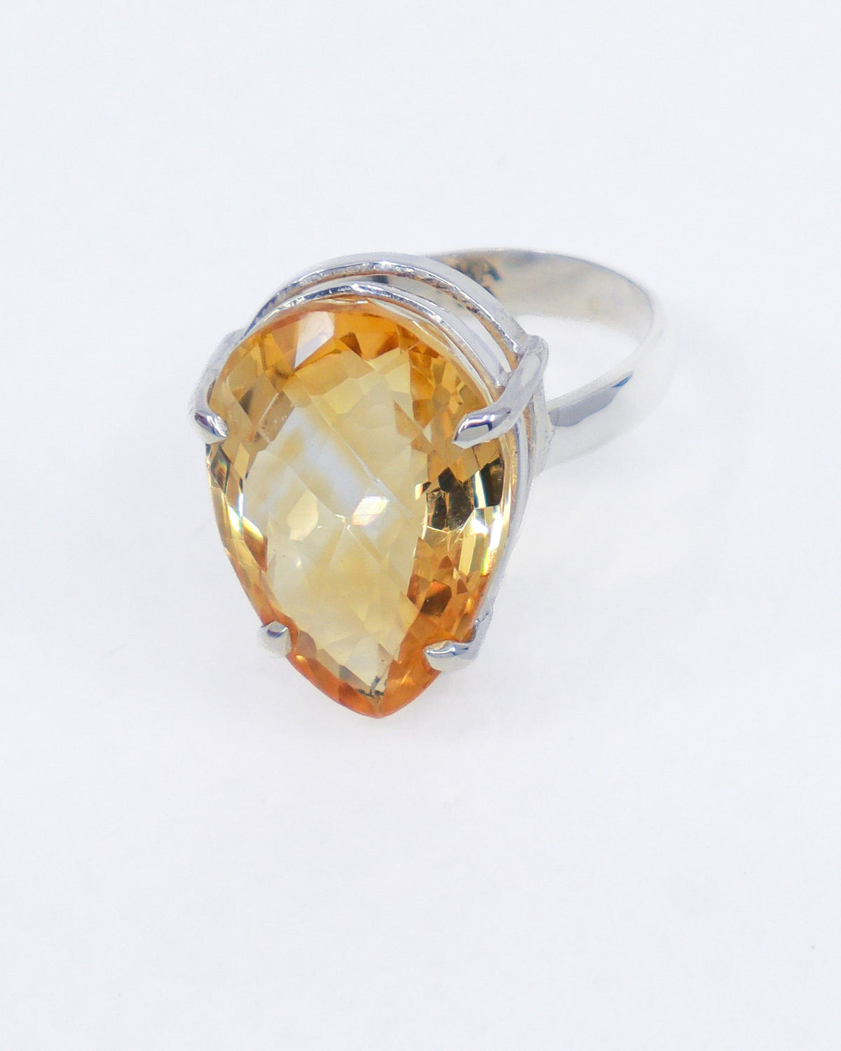 Brazilian Citrine Golden Oracle Sterling Silver Ring – Size 8