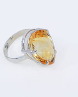 Brazilian Citrine Golden Oracle Sterling Silver Ring – Size 8