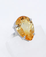 Brazilian Citrine Golden Oracle Sterling Silver Ring – Size 8