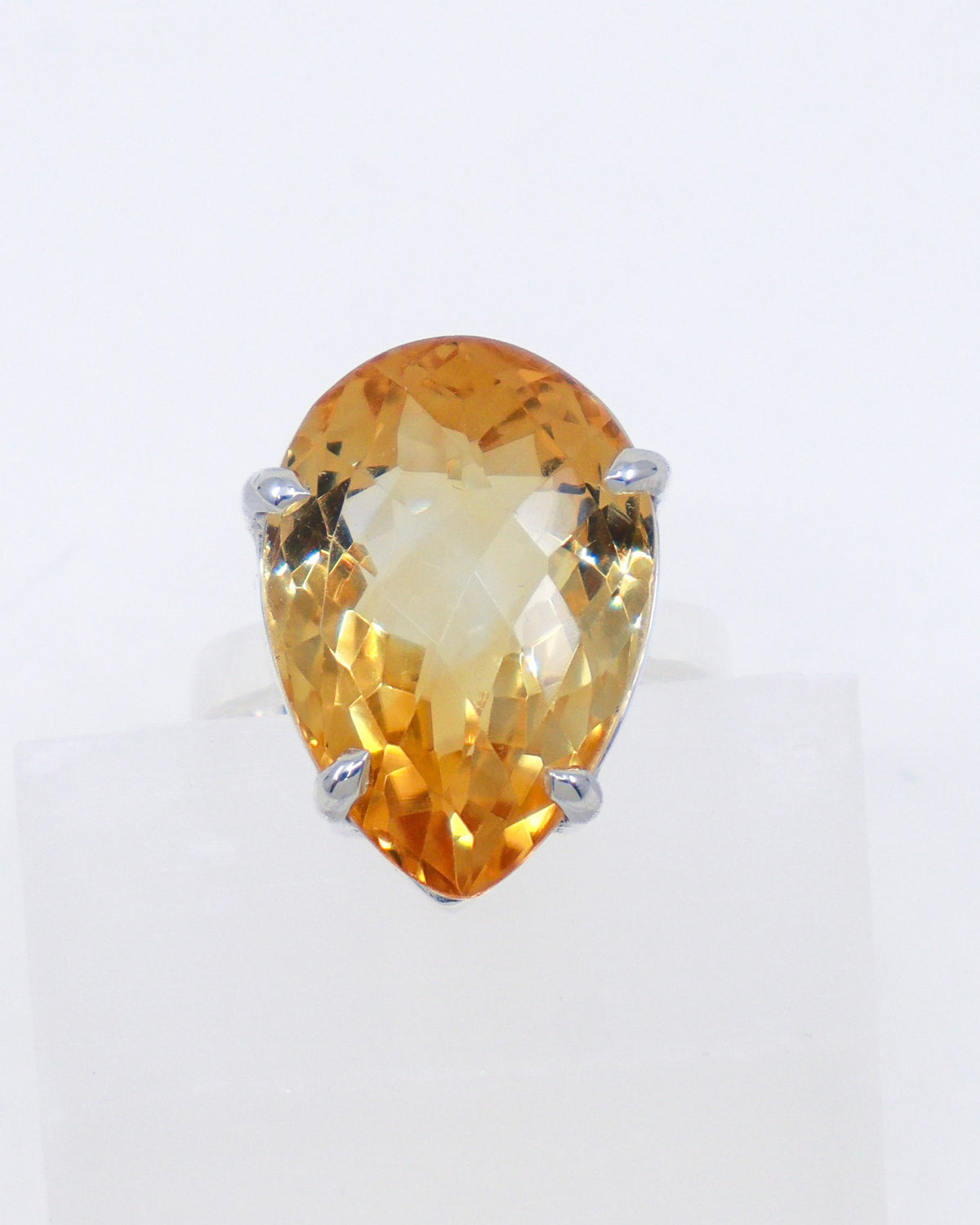 Brazilian Citrine Golden Oracle Sterling Silver Ring – Size 8