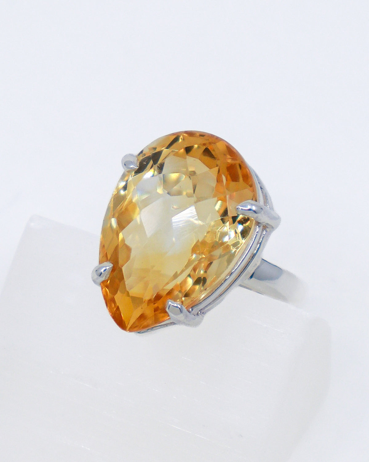 Brazilian Citrine Golden Oracle Sterling Silver Ring – Size 8
