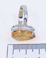 Brazilian Citrine Golden Sovereign Sterling Silver Ring – Size 8