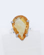 Brazilian Citrine Golden Sovereign sterling silver ring Size 8 with large pear-cut golden Citrine gemstone in .925 silver.