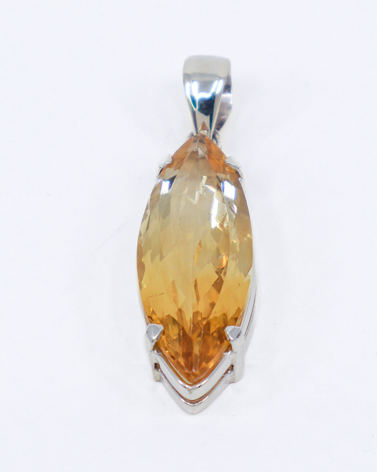 Brazilian Citrine “Solar Flame” Sterling Silver Pendant