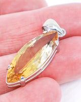 Brazilian Citrine “Solar Flame” Sterling Silver Pendant