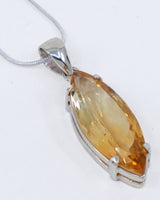 Brazilian Citrine “Solar Flame” Sterling Silver Pendant