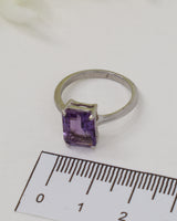 Brazilian Amethyst Sterling Silver Ring – Portal of Peace | Size 7