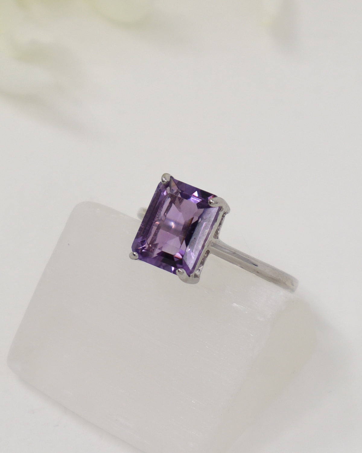 Brazilian Amethyst Sterling Silver Ring – Portal of Peace | Size 7