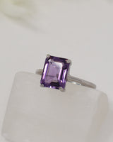 Brazilian Amethyst Sterling Silver Ring – Portal of Peace | Size 7