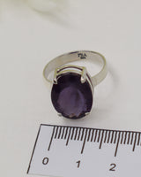 Brazilian Amethyst Sterling Silver Ring – Violet Wisdom | Size 9