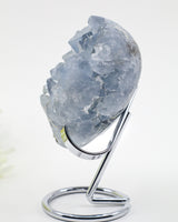 Angel's Sanctuary – Celestite Crystal Heart on Silver Stand