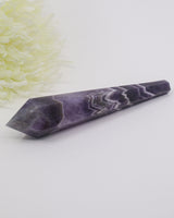 Chevron Amethyst Crystal Wand 135g – The Mystic Path | Intuition & Spiritual Clarity