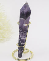Chevron Amethyst Crystal Wand 135g – The Mystic Path | Intuition & Spiritual Clarity