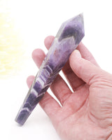 Chevron Amethyst Crystal Wand 135g – The Mystic Path | Intuition & Spiritual Clarity