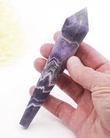 Chevron Amethyst Crystal Wand 135g – The Mystic Path | Intuition & Spiritual Clarity