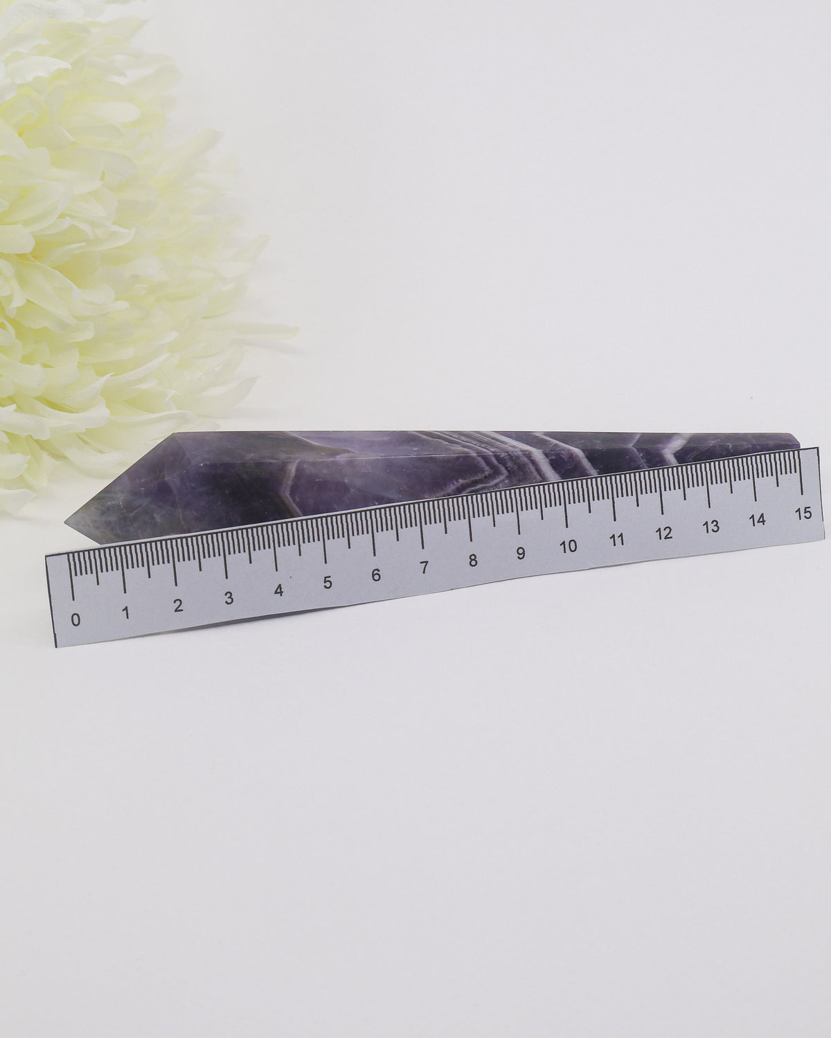 Chevron Amethyst Crystal Wand 135g – The Mystic Path | Intuition & Spiritual Clarity