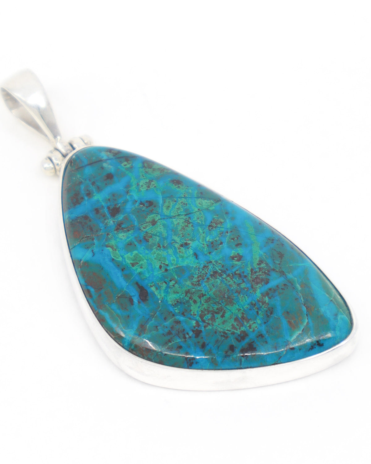 Chrysocolla Sterling Silver Pendant 6.4cm – The Ocean Oracle | Wisdom & Truth