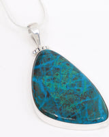 Chrysocolla Sterling Silver Pendant 6.4cm – The Ocean Oracle | Wisdom & Truth