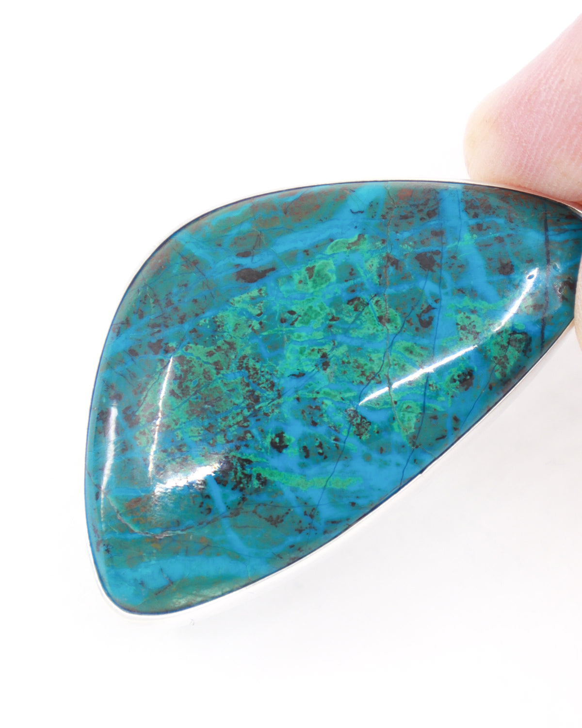 Chrysocolla Sterling Silver Pendant 6.4cm – The Ocean Oracle | Wisdom & Truth