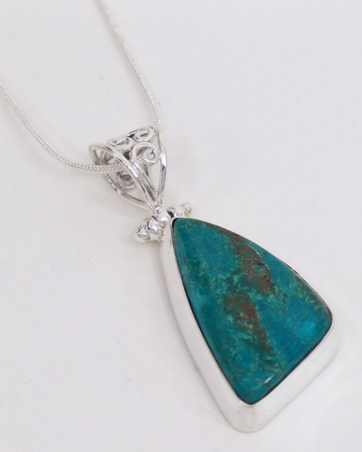 Chrysocolla Sterling Silver Pendant – The Voice of the Soul | Truth & Empowerment