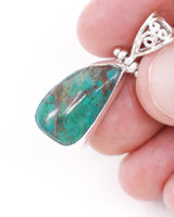 Chrysocolla Sterling Silver Pendant – The Earth & Ocean Talisman | Truth & Inner Wisdom