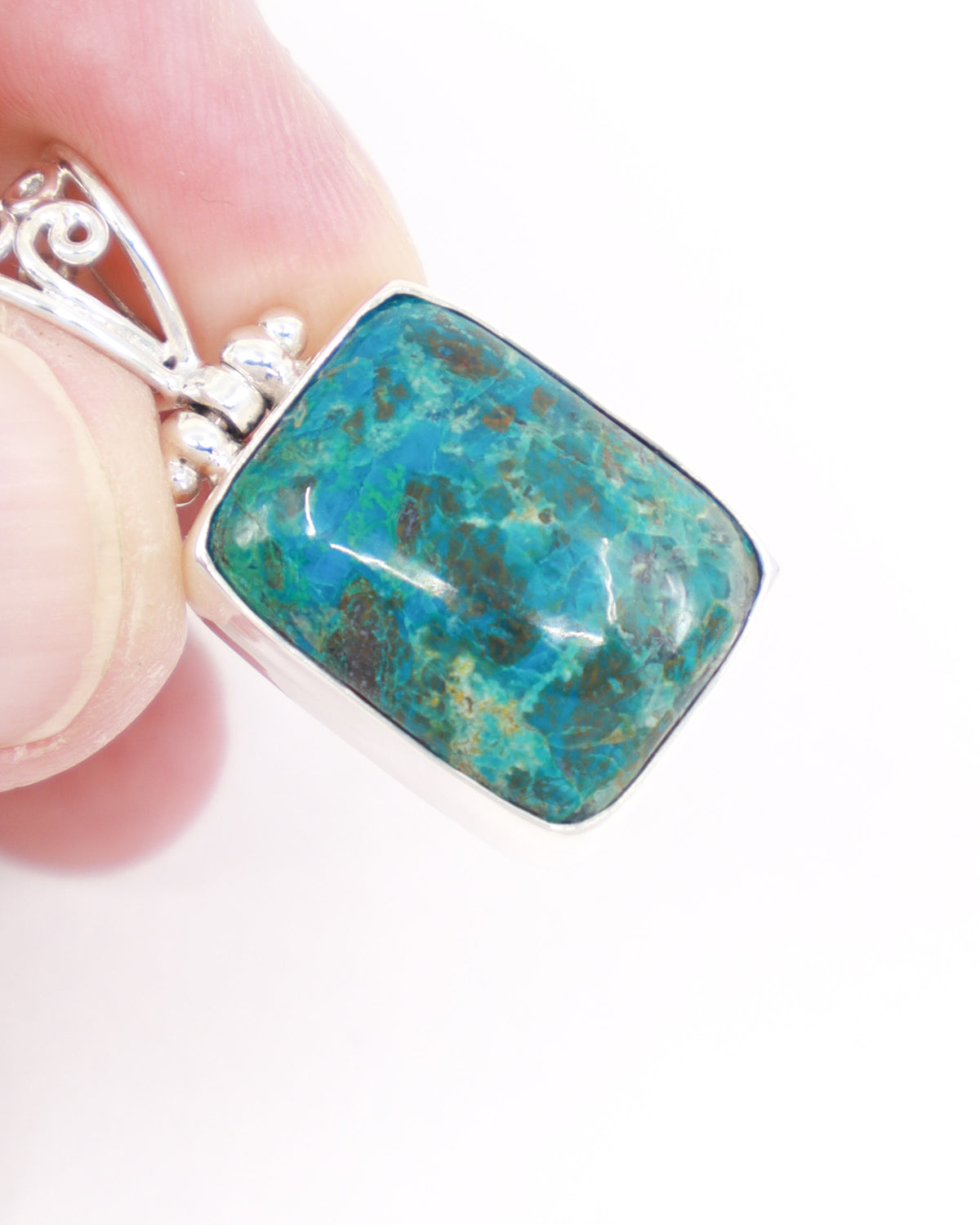 Chrysocolla Sterling Silver Pendant – The Sacred Waters | Communication & Inner Wisdom