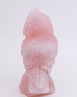 Rose Quartz Owl Carving 1.517kg – The Guardian of the Heart | Love, Wisdom & Compassion