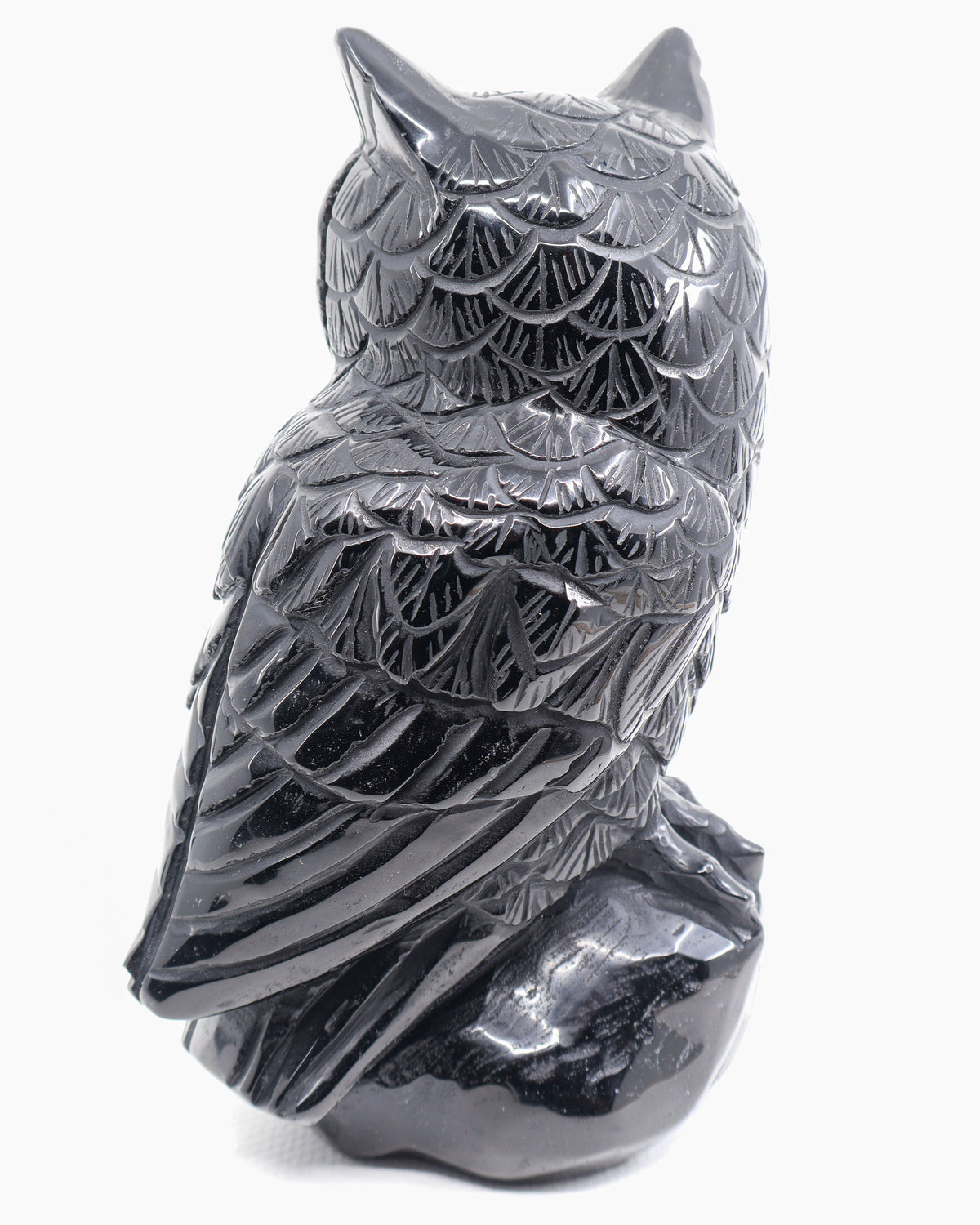 Black Obsidian Owl Carving 2.418kg – The Midnight Guardian | Protection, Wisdom & Grounding