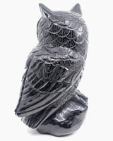 Black Obsidian Owl Carving 2.418kg – The Midnight Guardian | Protection, Wisdom & Grounding