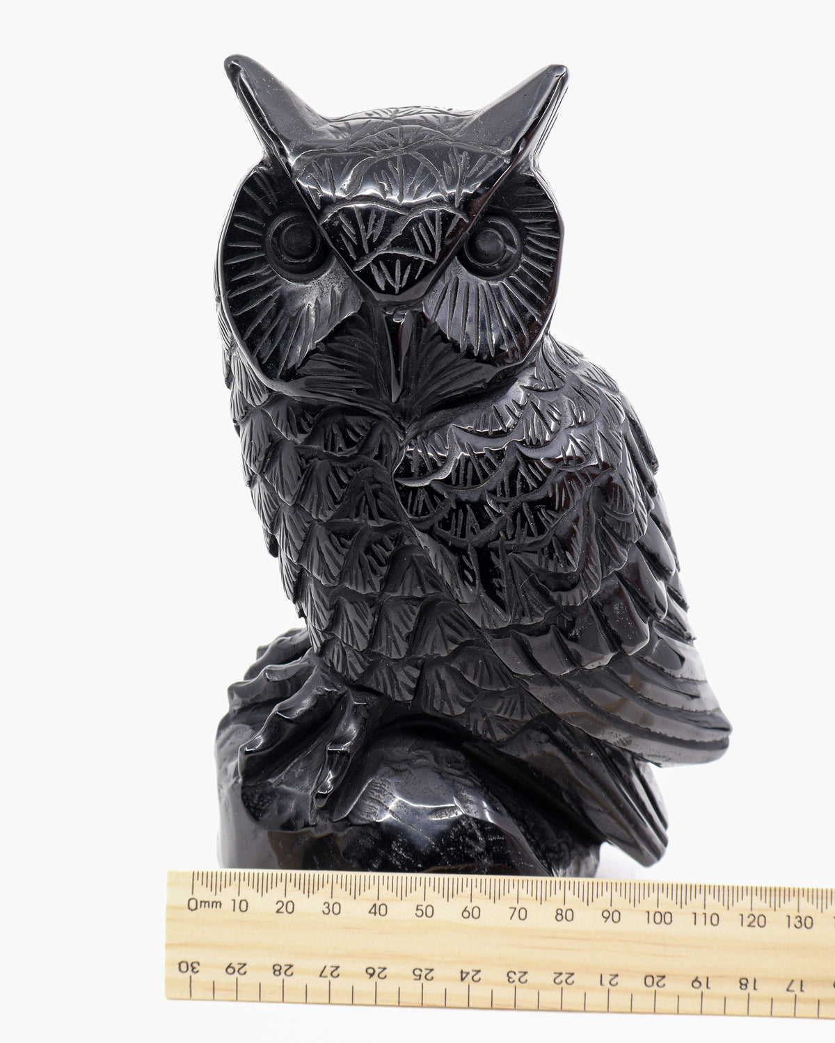 Black Obsidian Owl Carving 2.418kg – The Midnight Guardian | Protection, Wisdom & Grounding